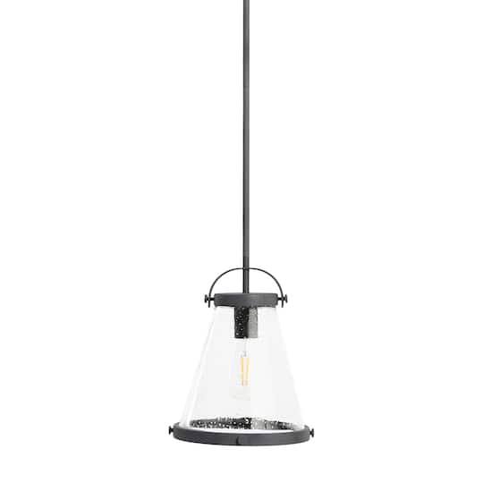 Hello Honey® Robert Stevenson Lighting Wesley Metal & Seedy Glass Ceiling Light